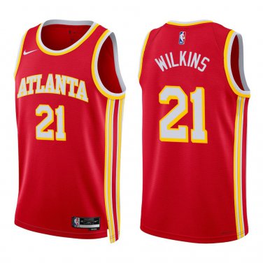 Hawks #21 Dominique Wilkins Red Swingman Jersey