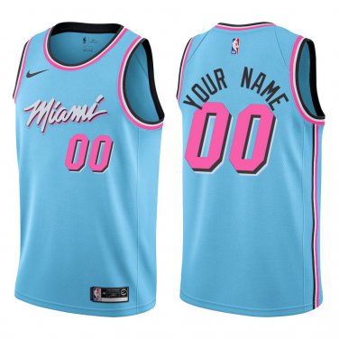 Heat #00 Custom Name And Number Light Blue Swingman Jersey