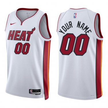 Heat #00 Custom Name And Number White Swingman Jersey