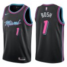 Heat #1 Chris Bosh Black City Swingman Jersey
