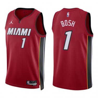 Heat #1 Chris Bosh Red Swingman Jersey