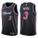 Heat #3 Dwyane Wade Black City Swingman Jersey