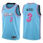 Heat #3 Dwyane Wade Light Blue Swingman Jersey