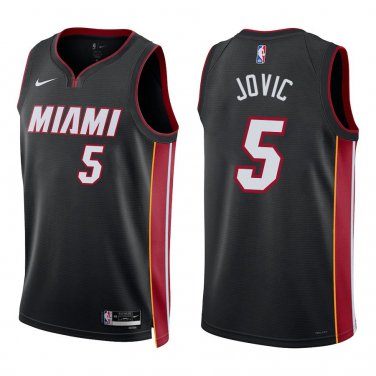Heat #5 Nikola Jovic Black Swingman Jersey