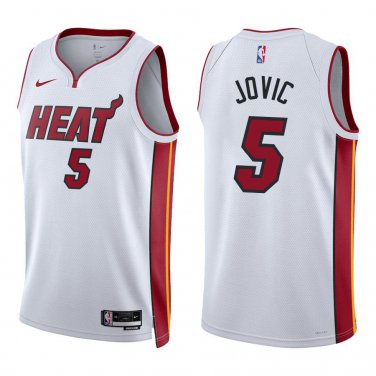 Heat #5 Nikola Jovic White Swingman Jersey