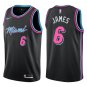 Heat #6 LeBron James Black City Swingman Jersey