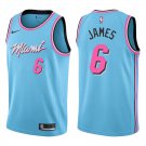 Heat #6 LeBron James Light Blue Swingman Jersey