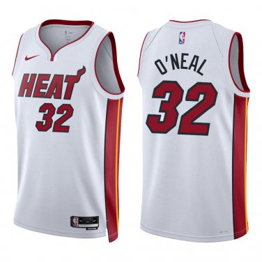 Heat #32 Shaquille O'Neal White Swingman Jersey