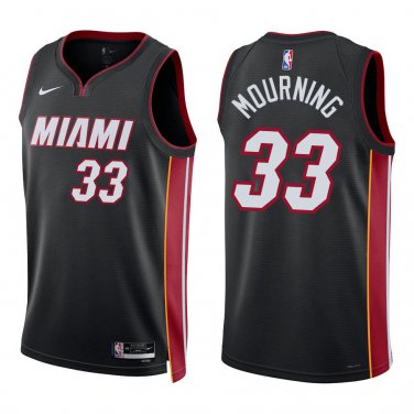 Heat #33 Alonzo Mourning Black Swingman Jersey