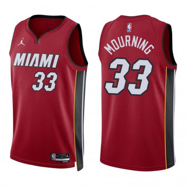 Heat #33 Alonzo Mourning Red Swingman Jersey