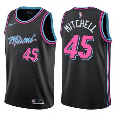 Heat #45 Davion Mitchell Black City Swingman Jersey