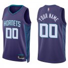 Hornets #00 Custom Name And Number Purple Swingman Jersey