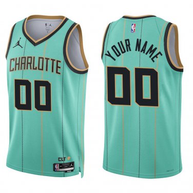 Hornets #00 Custom Name And Number Teal City Swingman Jersey
