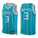 Hornets #3 Gerald Wallace Teal Stripes Swingman Jersey