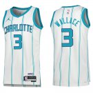 Hornets #3 Gerald Wallace White Stripe Swingman Jersey