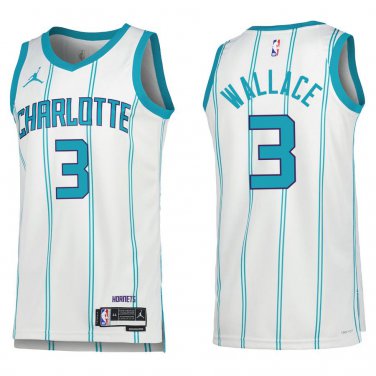 Hornets #3 Gerald Wallace White Stripe Swingman Jersey