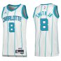 Hornets #8 Nick Smith Jr. White Stripe Swingman Jersey