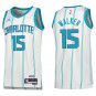 Hornets #15 Kemba Walker White Stripe Swingman Jersey
