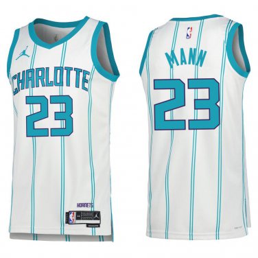 Hornets #23 Tre Mann White Stripe Swingman Jersey