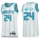 Hornets #24 Brandon Miller White Stripe Swingman Jersey