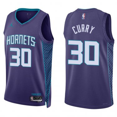 Hornets #30 Dell Curry Purple Swingman Jersey