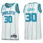 Hornets #30 Dell Curry White Stripe Swingman Jersey
