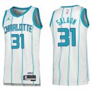 Hornets #31 Tidjane Salaun White Stripe Swingman Jersey