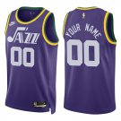 Jazz #00 Custom Name And Number Purple Classic Swingman Jersey