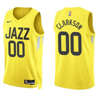 Jazz #00 Jordan Clarkson Gold Swingman Jersey