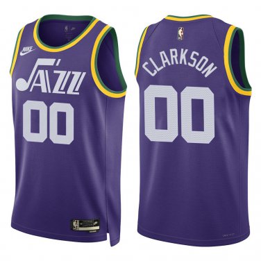 Jazz #00 Jordan Clarkson Purple Classic Swingman Jersey