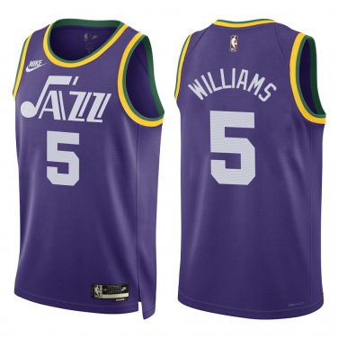 Jazz #5 Cody Williams Purple Classic Swingman Jersey