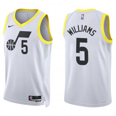 Jazz #5 Cody Williams White Swingman Jersey