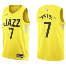 Jazz #7 Pete Maravich Gold Swingman Jersey