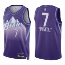 Jazz #7 Pete Maravich Purple City Swingman Jersey