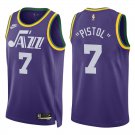 Jazz #7 Pete Maravich Purple Classic Swingman Jersey