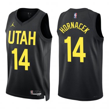 Jazz #14 Jeff Hornacek Black Swingman Jersey