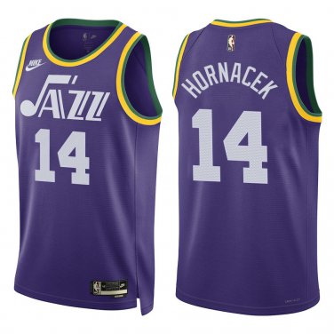 Jazz #14 Jeff Hornacek Purple Classic Swingman Jersey