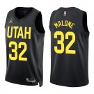 Jazz #32 Karl Malone Black Swingman Jersey