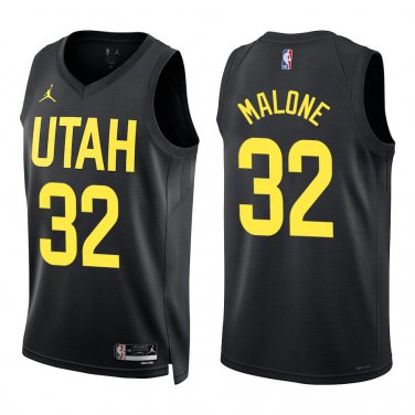 Jazz #32 Karl Malone Black Swingman Jersey