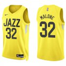 Jazz #32 Karl Malone Gold Swingman Jersey
