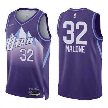 Jazz #32 Karl Malone Purple City Swingman Jersey