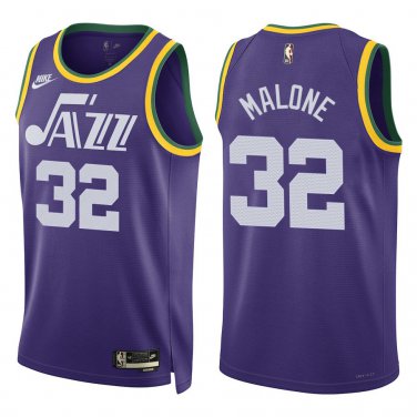 Jazz #32 Karl Malone Purple Classic Swingman Jersey