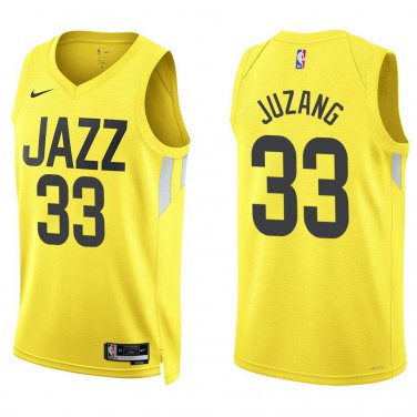 Jazz #33 Johnny Juzang Gold Swingman Jersey