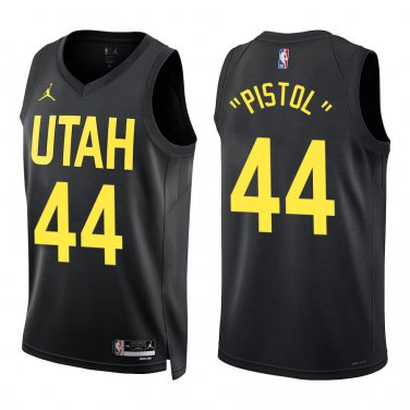 Jazz #44 Pete Maravich Black Swingman Jersey