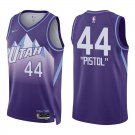 Jazz #44 Pete Maravich Purple City Swingman Jersey