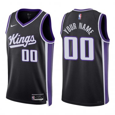 Kings #00 Custom Name And Number Black Swingman Jersey