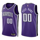 Kings #00 Custom Name And Number Purple Throwback Swingman Jersey