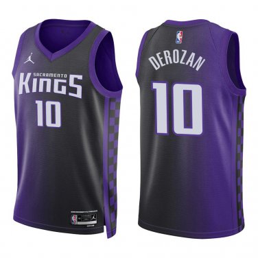 Kings #10 DeMar DeRozan Black Purple Statement Swingman Jersey