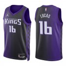 Kings #16 Jerry Lucas Black Purple Statement Swingman Jersey