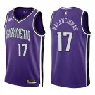 Kings #17 Jonas Valanciunas Purple Throwback Swingman Jersey